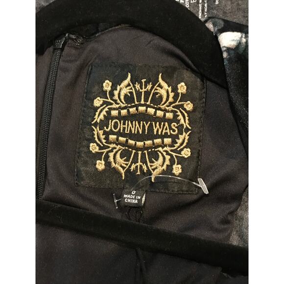 Johnny Was Sherwood Mist Velvet Maxi Sz 0 Boho Luxe Floral Dress Style R35122-0 - Picture 7 of 7